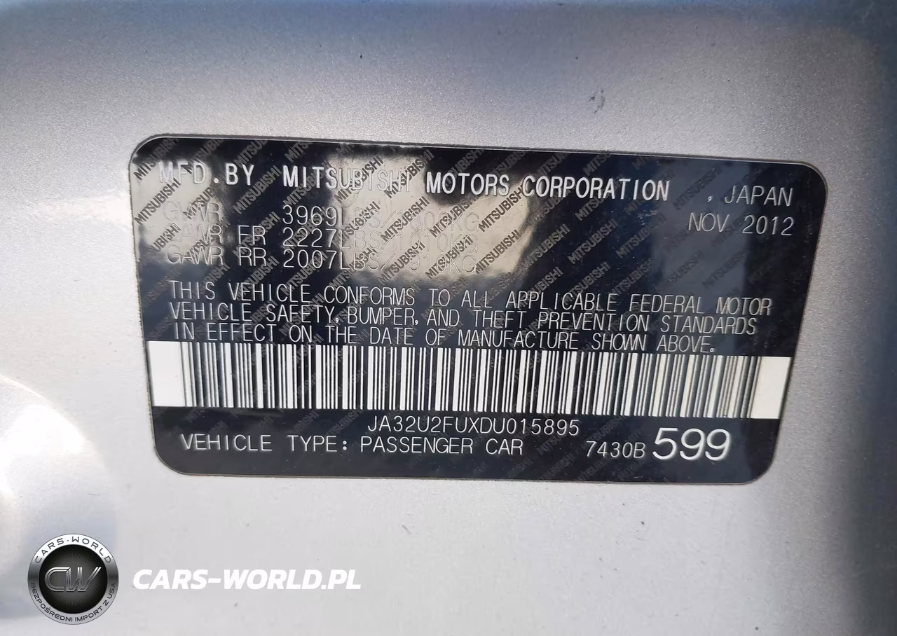 2013 Mitsubishi Lancer Es VIN:JA32U2FUXDU015895 - 9