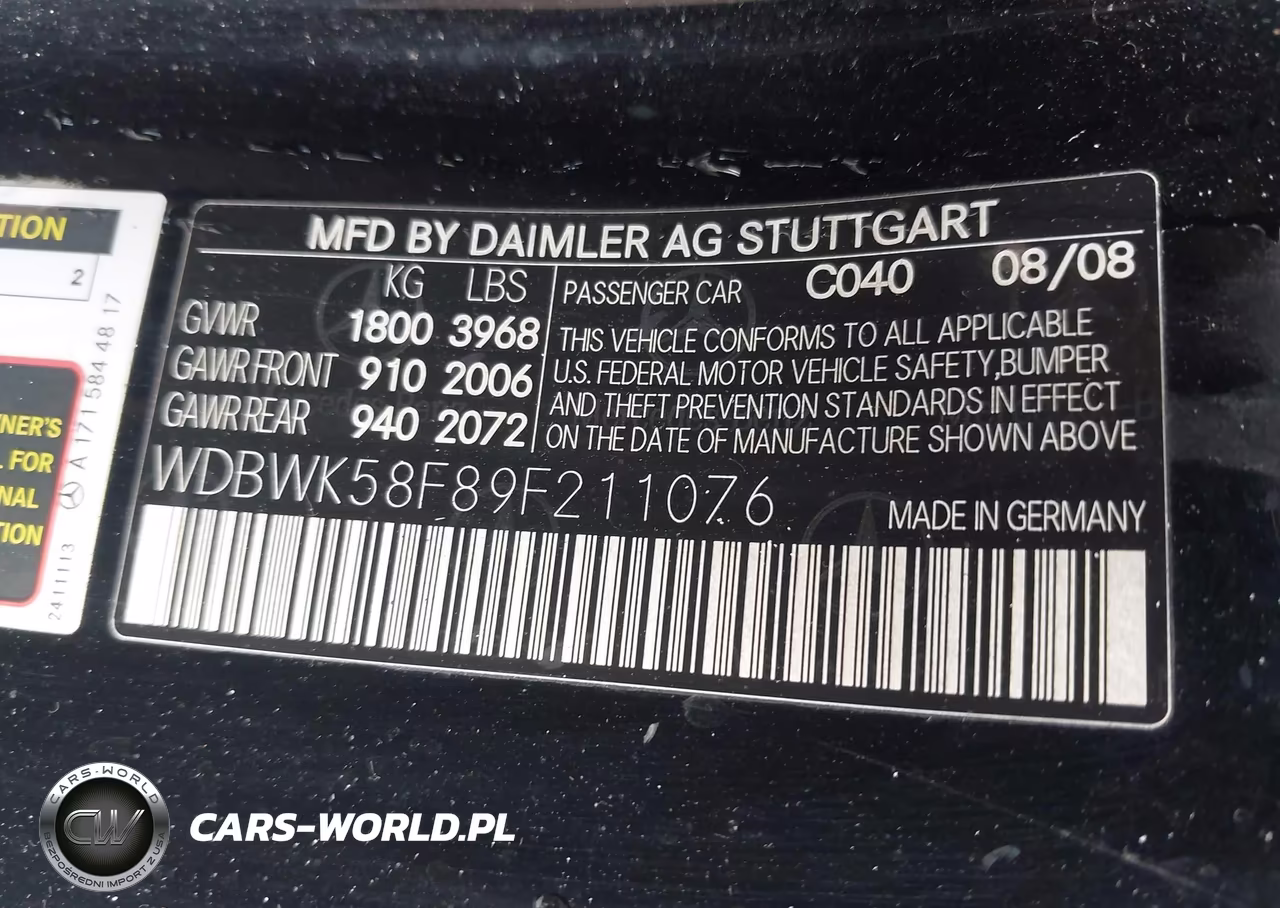 2009 Mercedes-Benz Slk 350 VIN:WDBWK58F89F211076 - 9