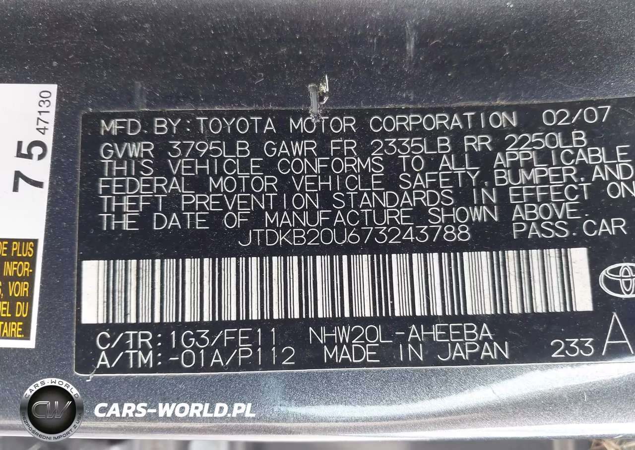 2007 Toyota Prius VIN:JTDKB20U673243788 - 9