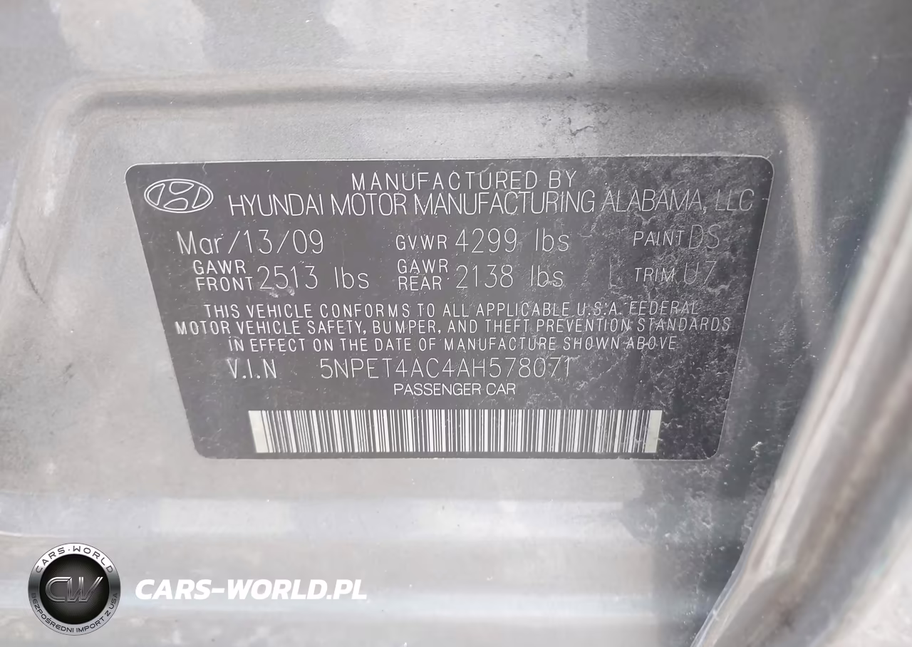 2010 Hyundai Sonata Gls VIN:5NPET4AC4AH578071 - 9