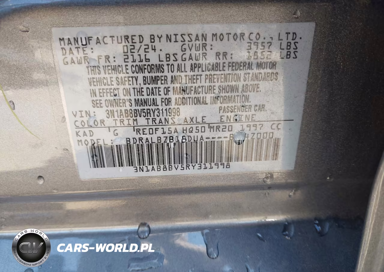 2024 Nissan Sentra S Xtronic Cvt VIN:3N1AB8BV5RY311998 - 9