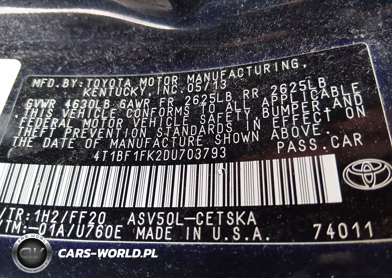 2013 Toyota Camry Se VIN:4T1BF1FK2DU703793 - 9