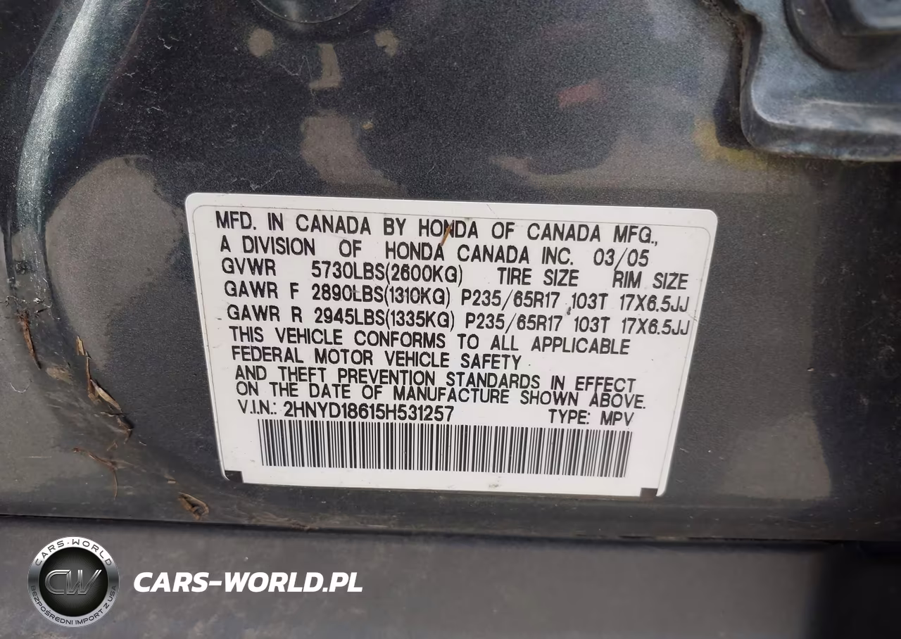 2005 Acura Mdx VIN:2HNYD18615H531257 - 9