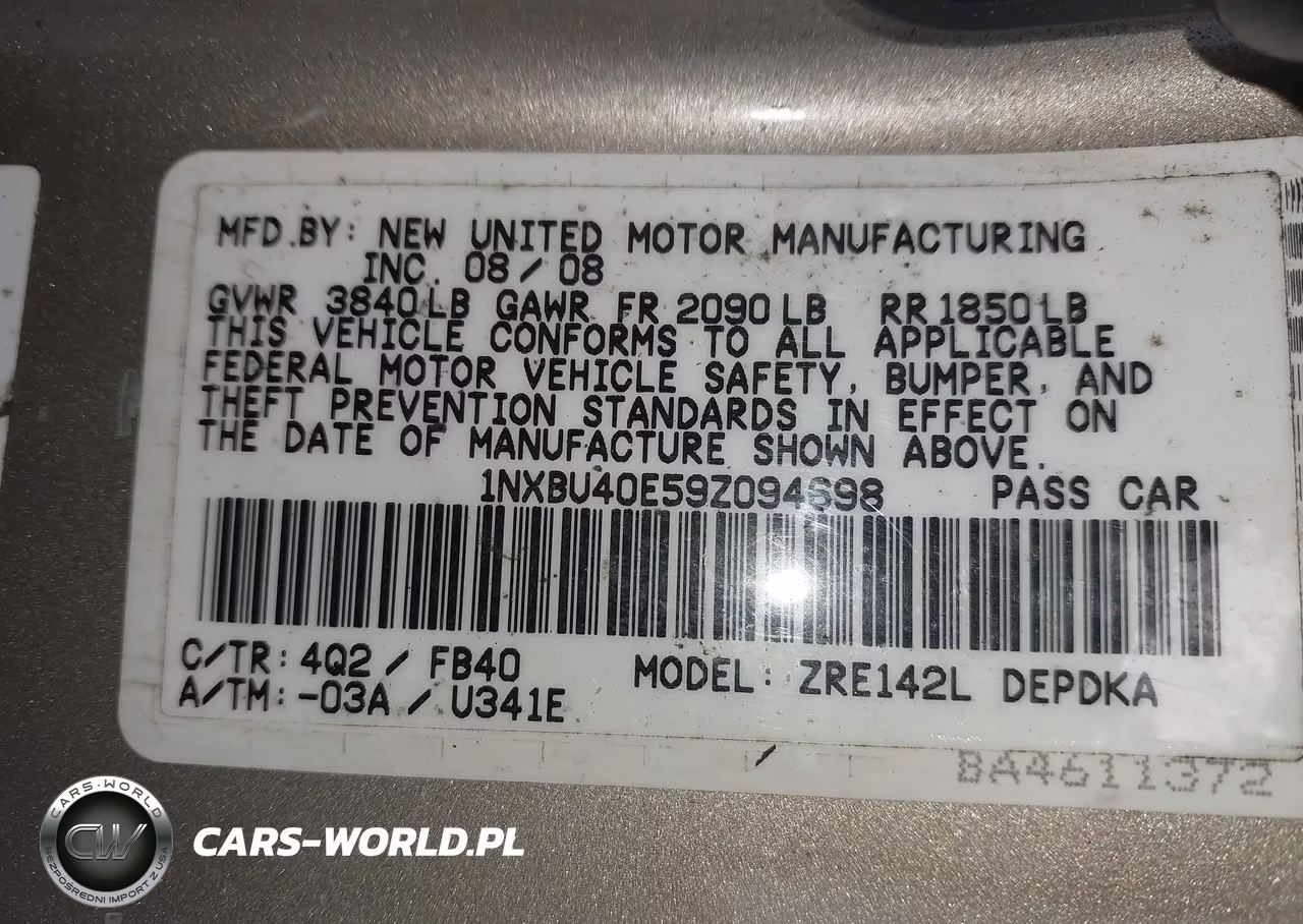 2009 Toyota Corolla Le VIN:1NXBU40E59Z094698 - 9