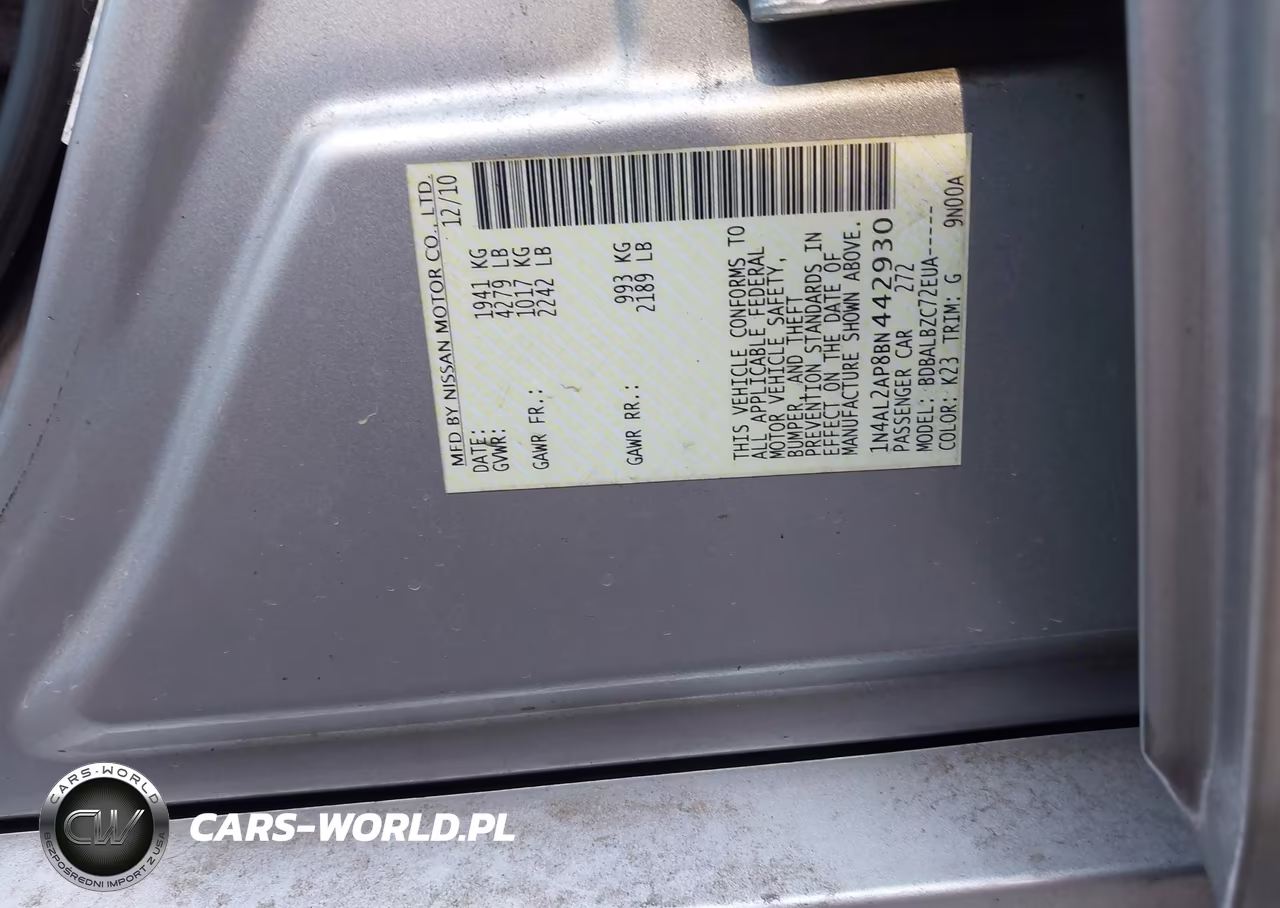 2011 Nissan Altima 2.5 S VIN:1N4AL2AP8BN442930 - 9