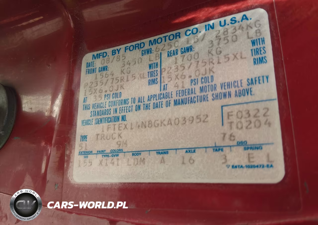 1986 Ford F150 VIN:1FTEX14N8GKA03952 - 9