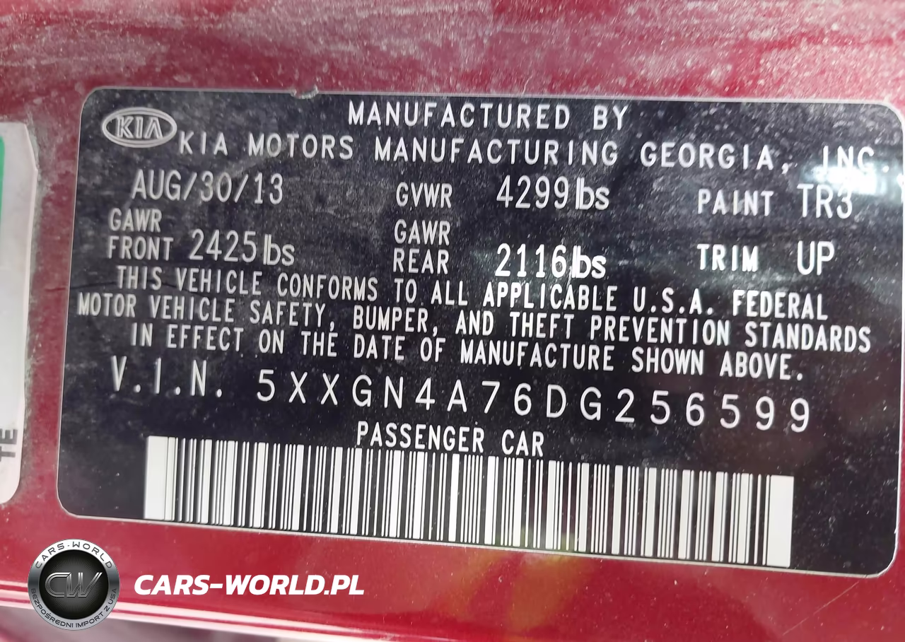 2013 Kia Optima Ex VIN:5XXGN4A76DG256599 - 9