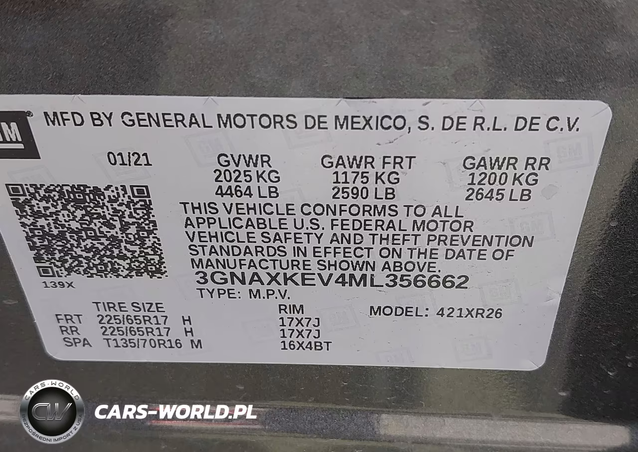 2021 Chevrolet Equinox Fwd Lt VIN:3GNAXKEV4ML356662 - 9