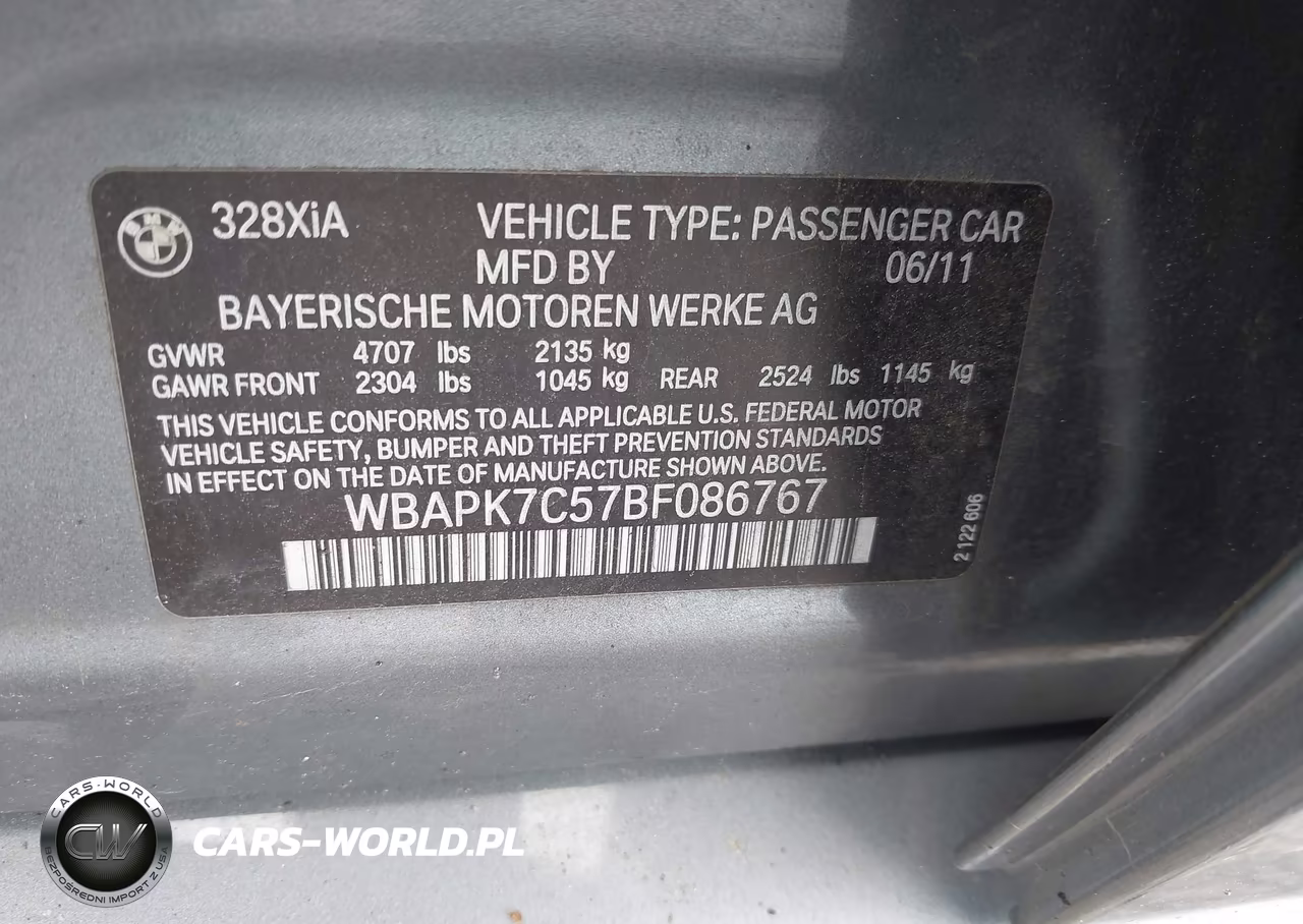 2011 BMW 328I xDrive VIN:WBAPK7C57BF086767 - 9