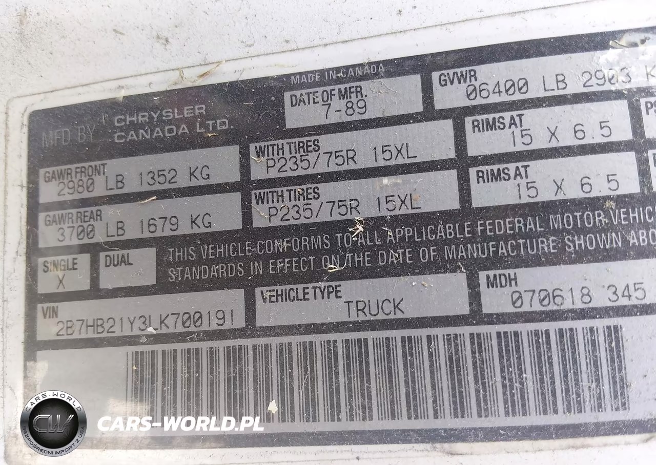 1990 Dodge Ram Van B250 VIN:2B7HB21Y3LK700191 - 9