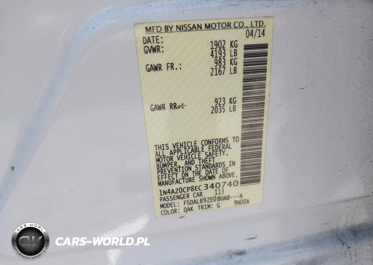 2014 Nissan Leaf S VIN:1N4AZ0CP8EC340740 - 9