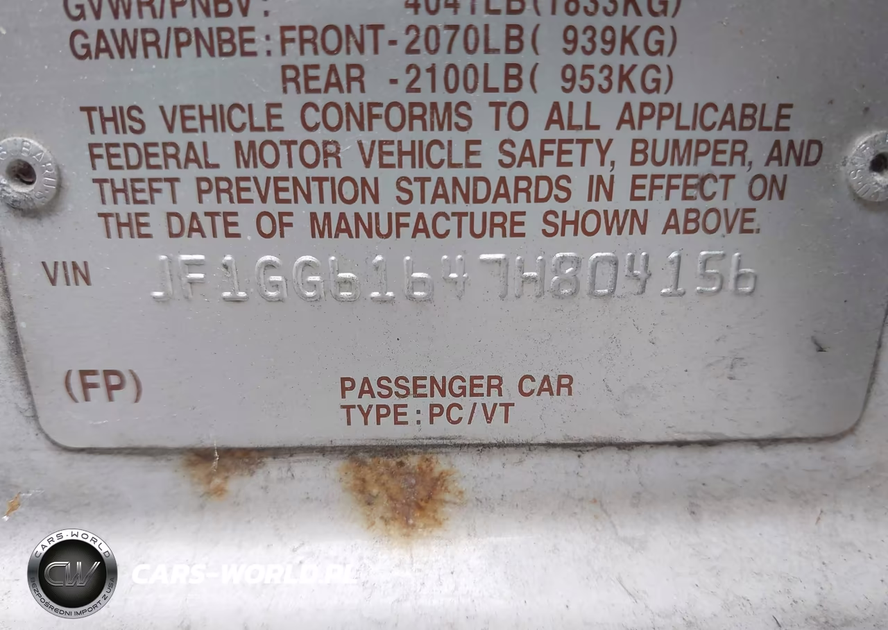 2007 Subaru Impreza 2.5I VIN:JF1GG61647H804156 - 9