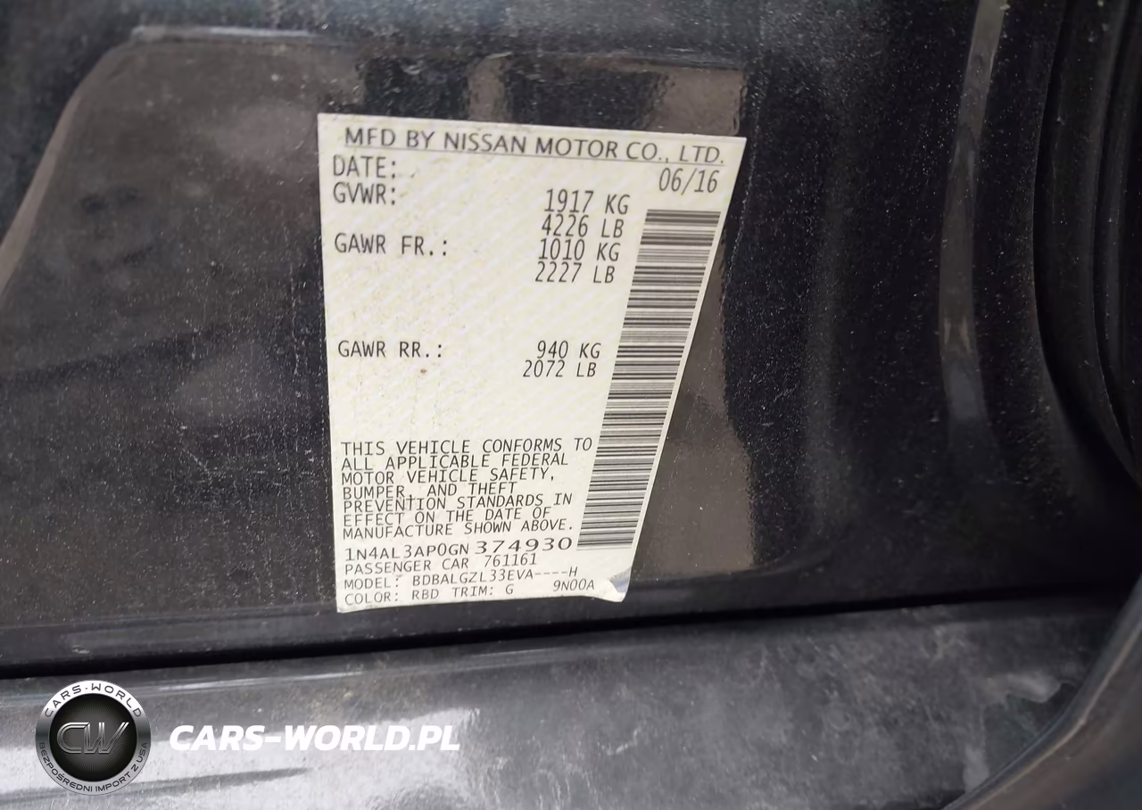 2016 Nissan Altima 2.5 S VIN:1N4AL3AP0GN374930 - 9