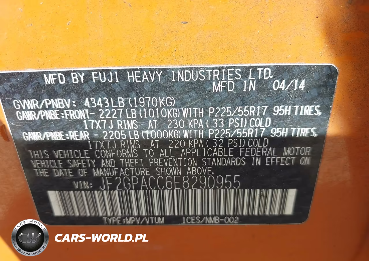 2014 Subaru Xv Crosstrek 2.0I Premium VIN:JF2GPACC6E8290955 - 9