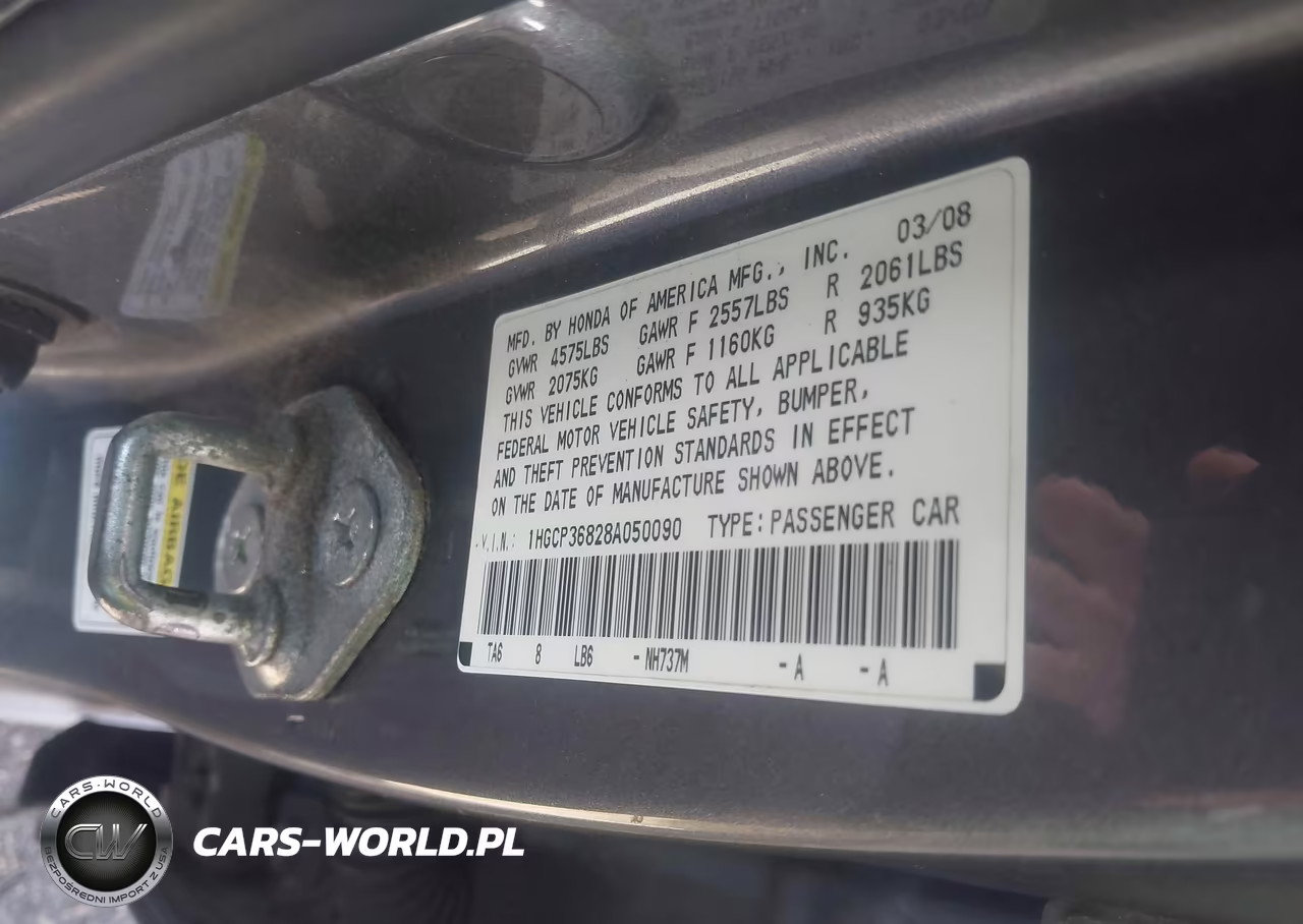 2008 Honda Accord 3.5 Ex-L VIN:1HGCP36828A050090 - 9