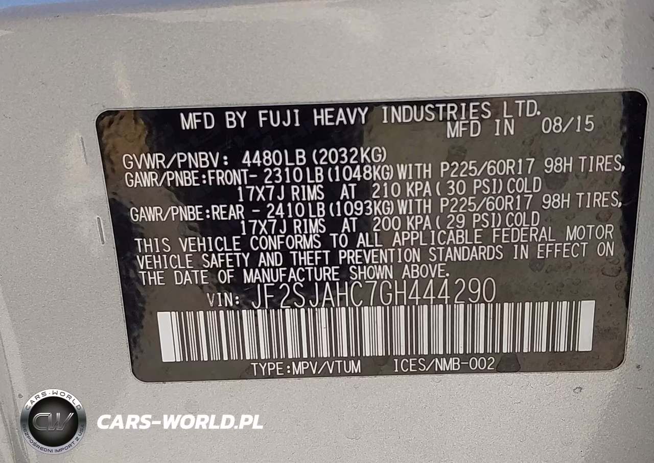 2016 Subaru Forester 2.5I Limited VIN:JF2SJAHC7GH444290 - 9