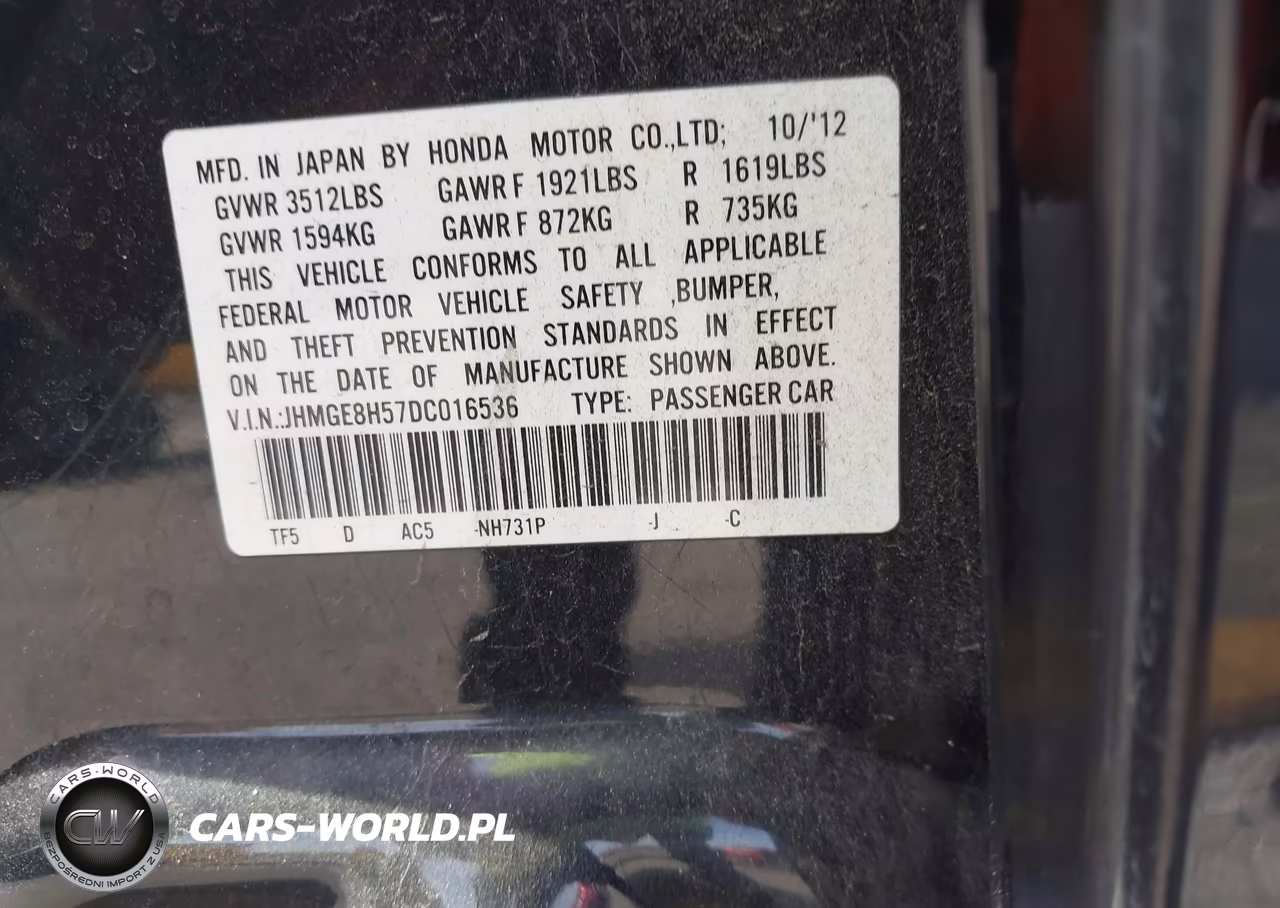 2013 Honda Fit Sport VIN:JHMGE8H57DC016536 - 9