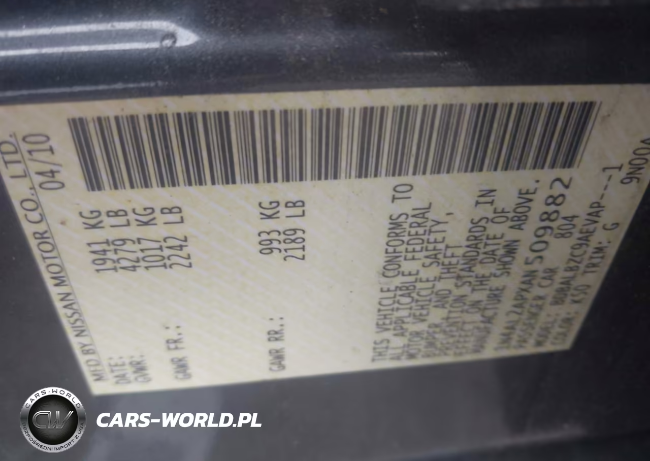 2010 Nissan Altima 2.5 S VIN:1N4AL2APXAN509882 - 9