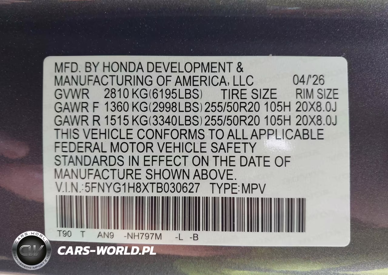 2026 Honda Pilot Elite VIN:5FNYG1H8XTB030627 - 9