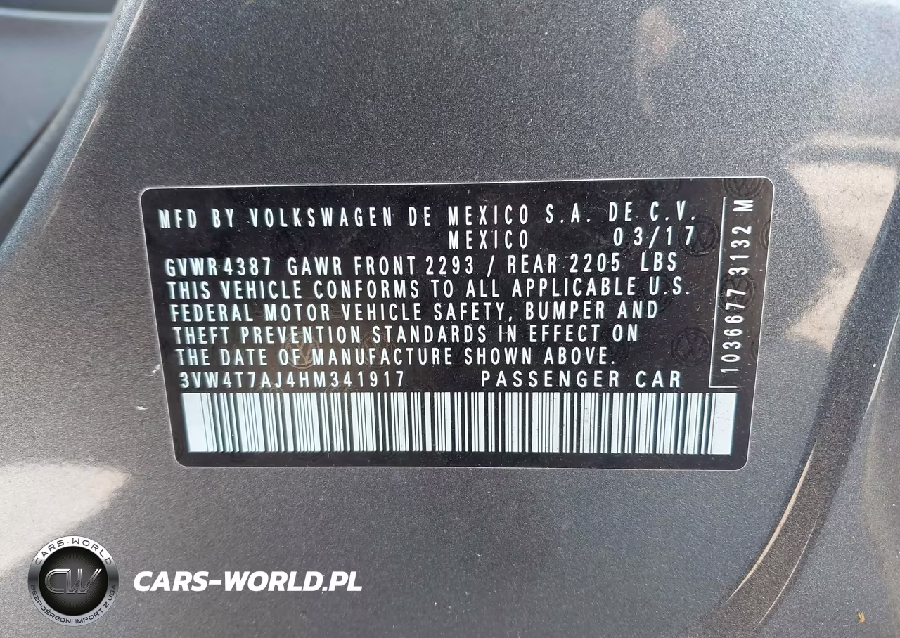 2017 Volkswagen Jetta Gli VIN:3VW4T7AJ4HM341917 - 9