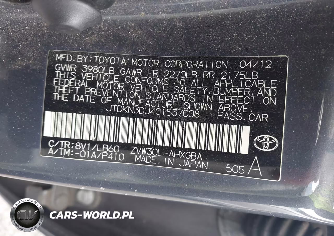 2012 Toyota Prius Four VIN:JTDKN3DU4C1537008 - 9