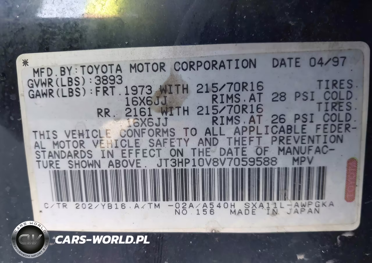 1997 Toyota Rav4 VIN:JT3HP10V8V7059588 - 9