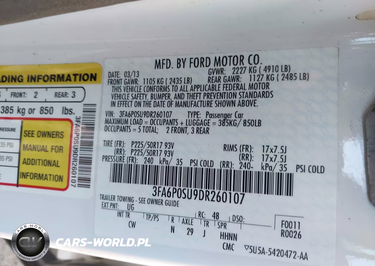 2013 Ford Fusion Energi Titanium VIN:3FA6P0SU9DR260107 - 9