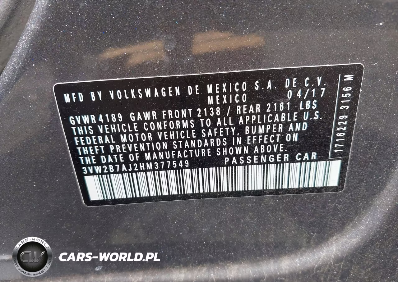 2017 Volkswagen Jetta 1.4T S VIN:3VW2B7AJ2HM377549 - 9