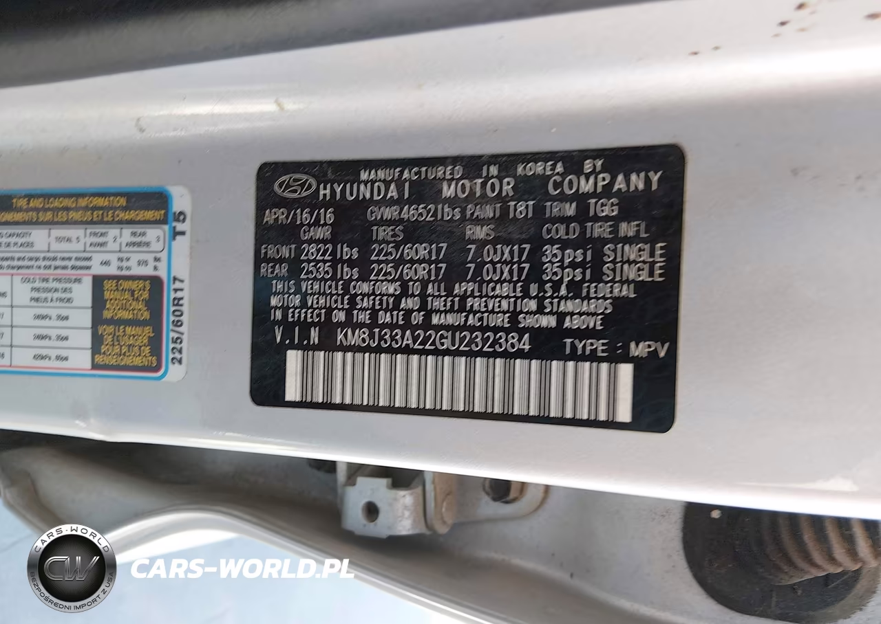 2016 Hyundai Tucson Eco VIN:KM8J33A22GU232384 - 9
