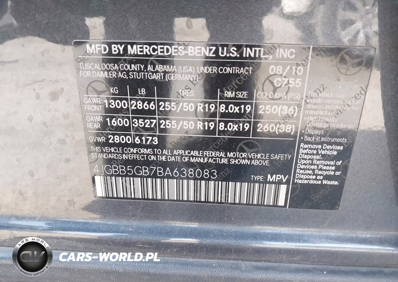 2011 Mercedes-Benz Ml 350 VIN:4JGBB5GB7BA638083 - 9