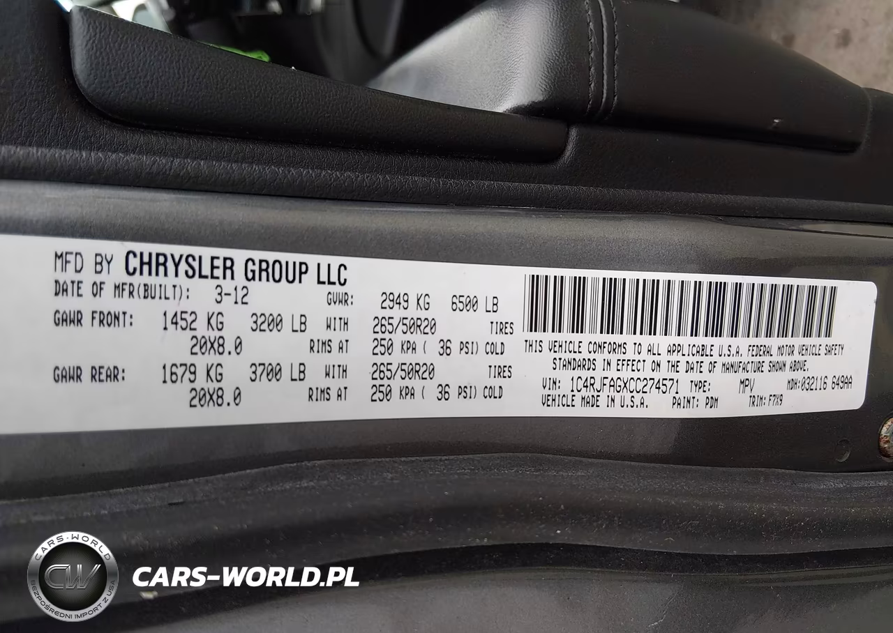 2012 Jeep Grand Cherokee Laredo VIN:1C4RJFAGXCC274571 - 9