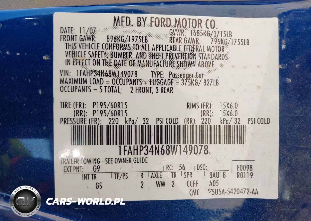 2008 Ford Focus S VIN:1FAHP34N68W149078 - 9