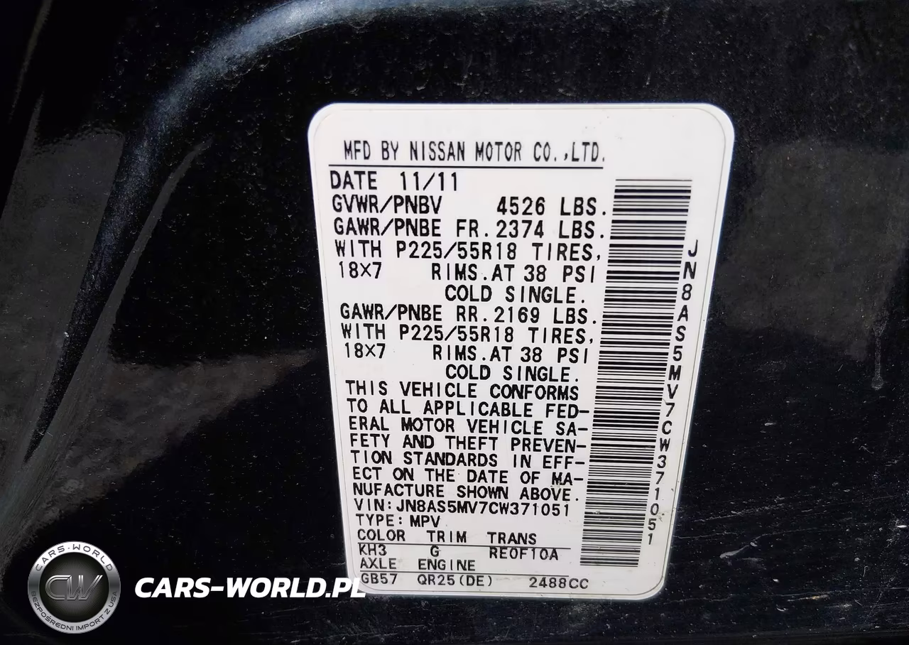 2012 Nissan Rogue Sv W-Sl Pkg VIN:JN8AS5MV7CW371051 - 9