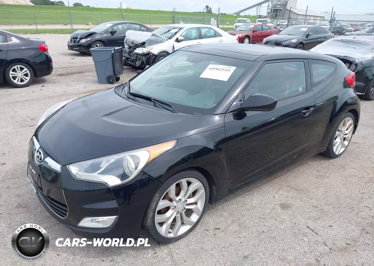 2012 Hyundai Veloster Base W-Red-Black VIN:KMHTC6AD3CU052482 - 2