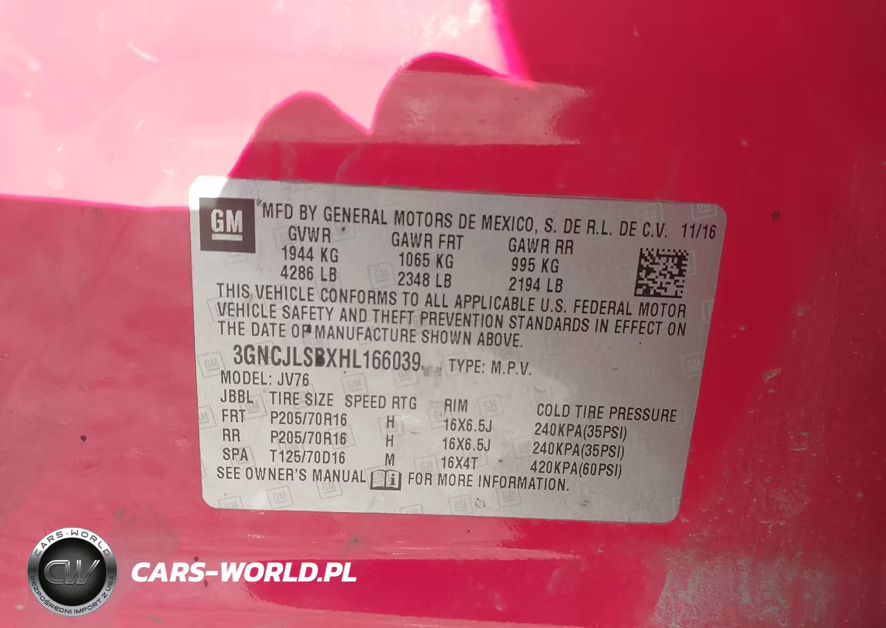 2017 Chevrolet Trax Lt VIN:3GNCJLSBXHL166039 - 9