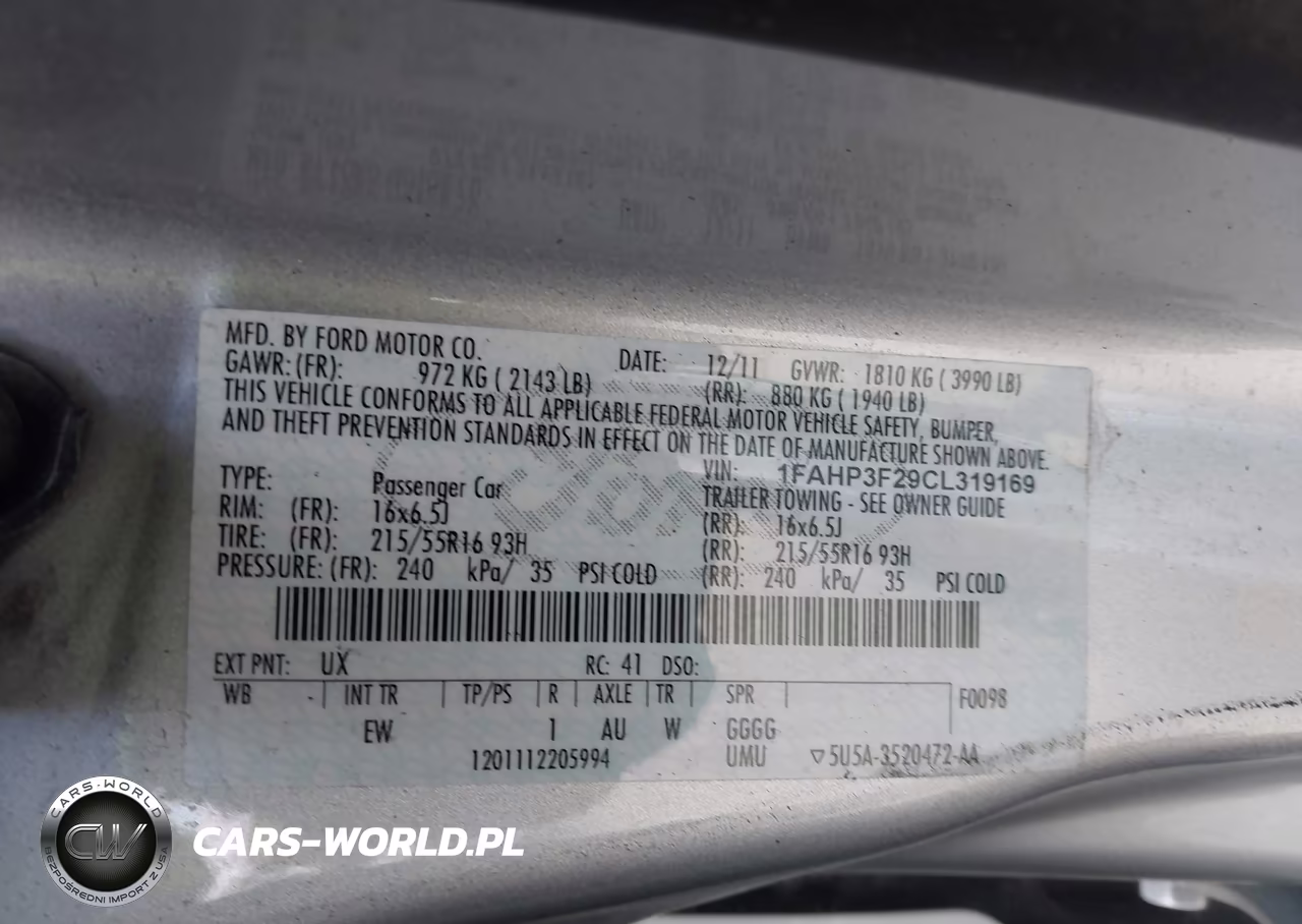 2012 Ford Focus Se VIN:1FAHP3F29CL319169 - 9