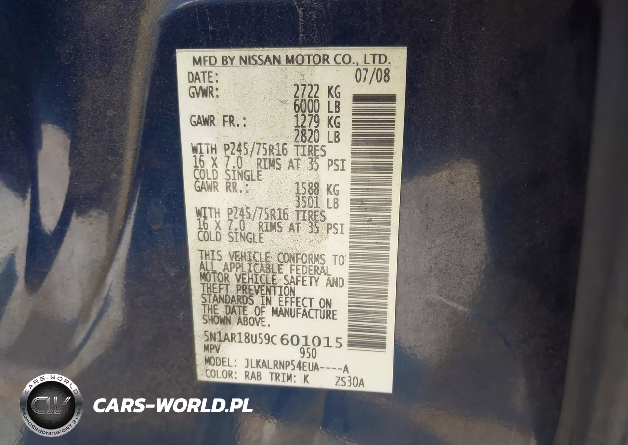 2009 Nissan Pathfinder S VIN:5N1AR18U59C601015 - 9