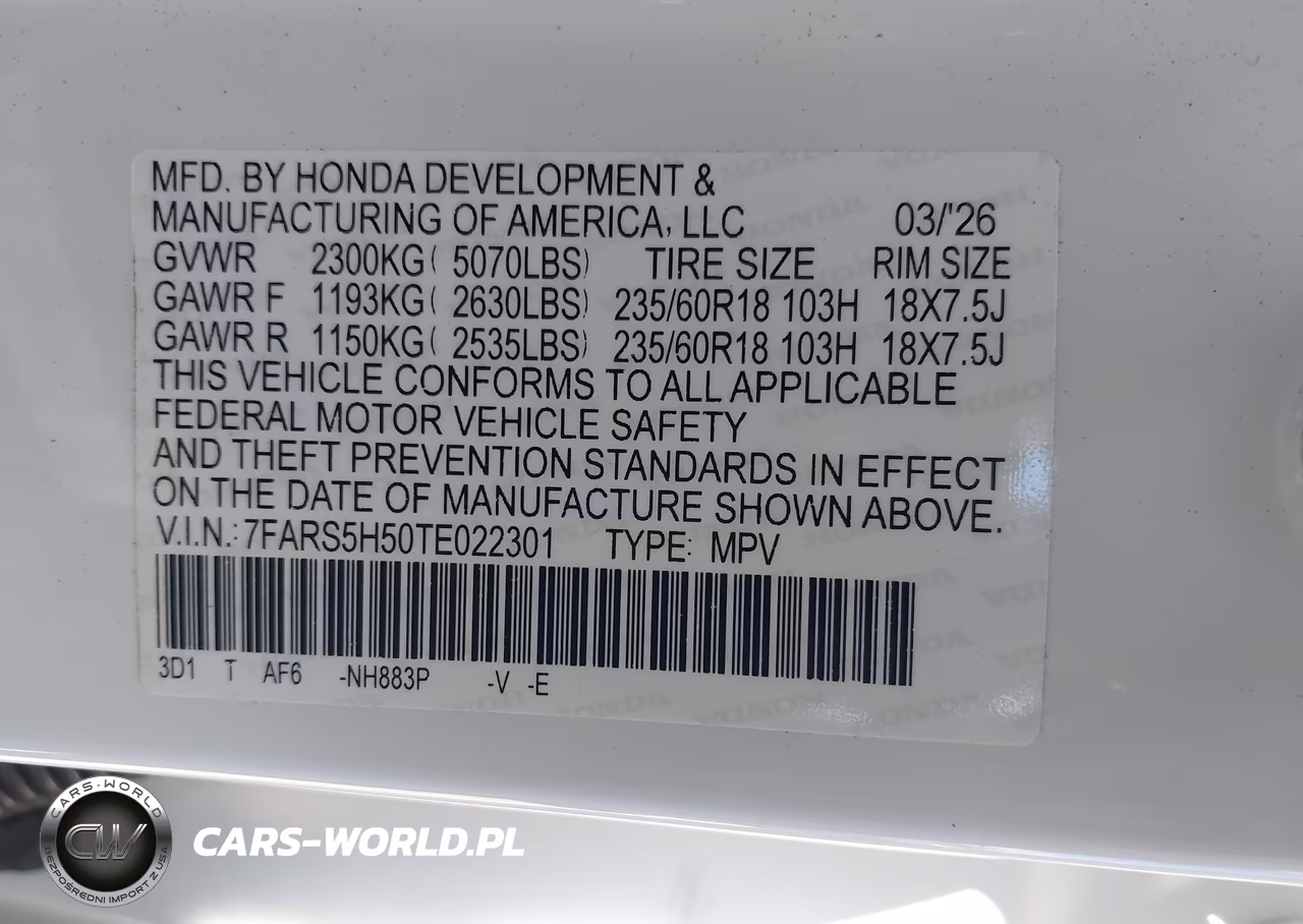 2026 Honda Cr-V Hybrid 2Wd Sport VIN:7FARS5H50TE022301 - 9