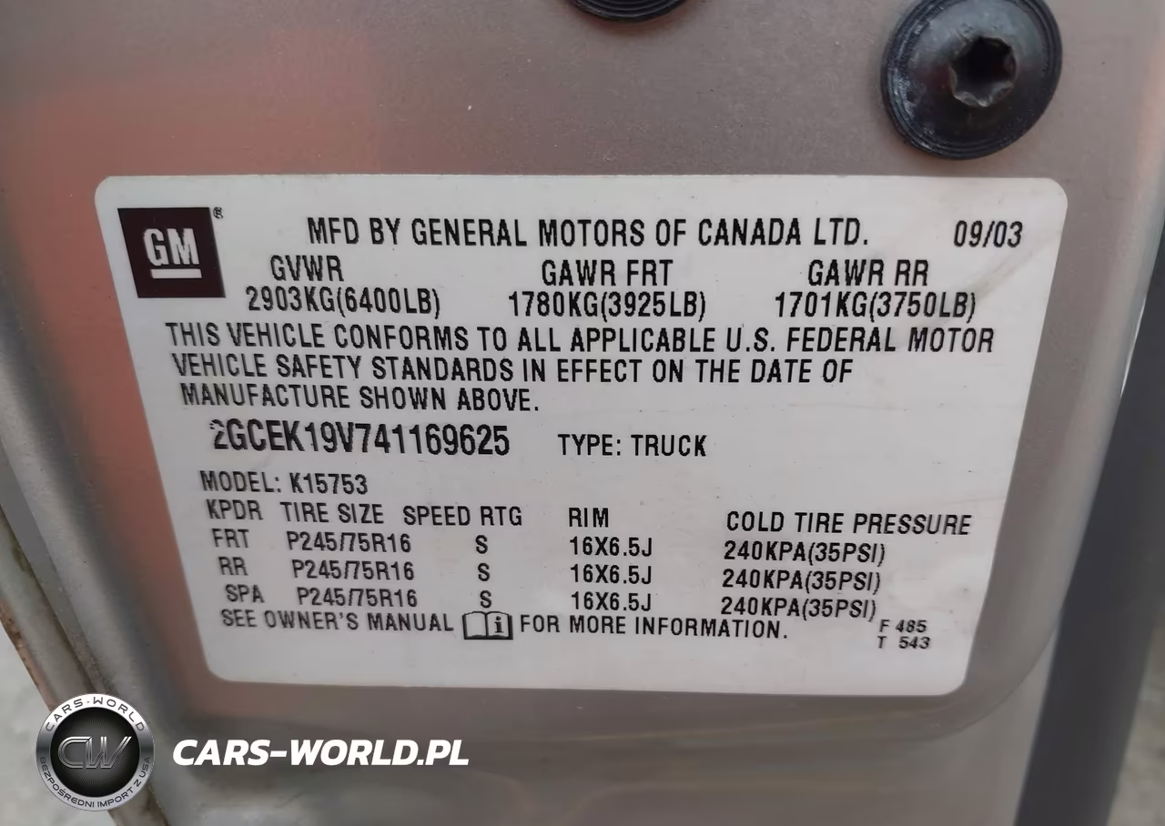 2004 Chevrolet Silverado 1500 Work Truck VIN:2GCEK19V741169625 - 9