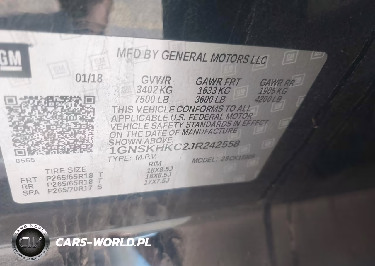 2018 Chevrolet Suburban Lt VIN:1GNSKHKC2JR242558 - 9