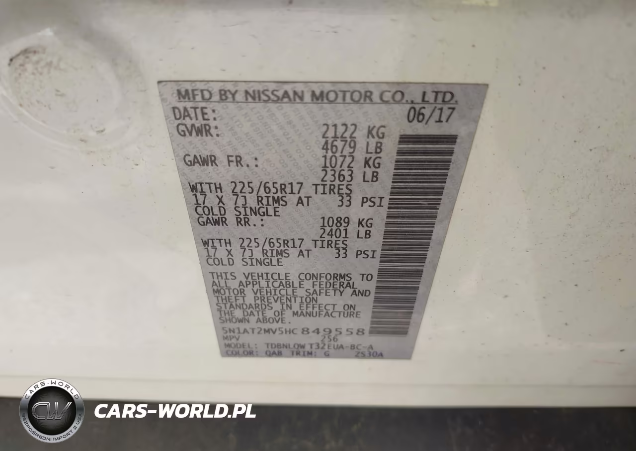 2017 Nissan Rogue Sv VIN:5N1AT2MV5HC849558 - 9
