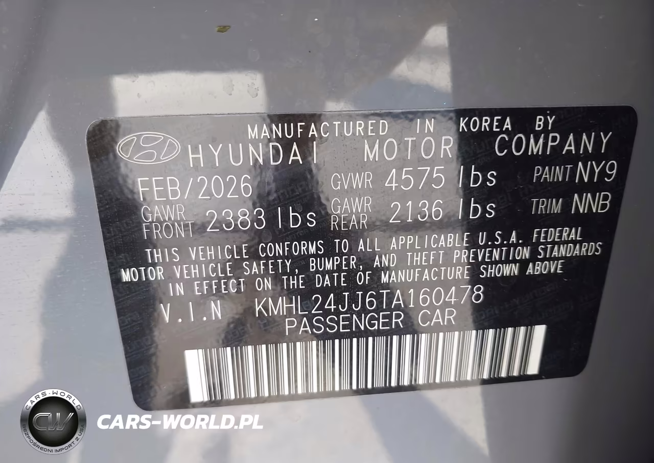 2026 Hyundai Sonata Hybrid Blue VIN:KMHL24JJ6TA160478 - 9