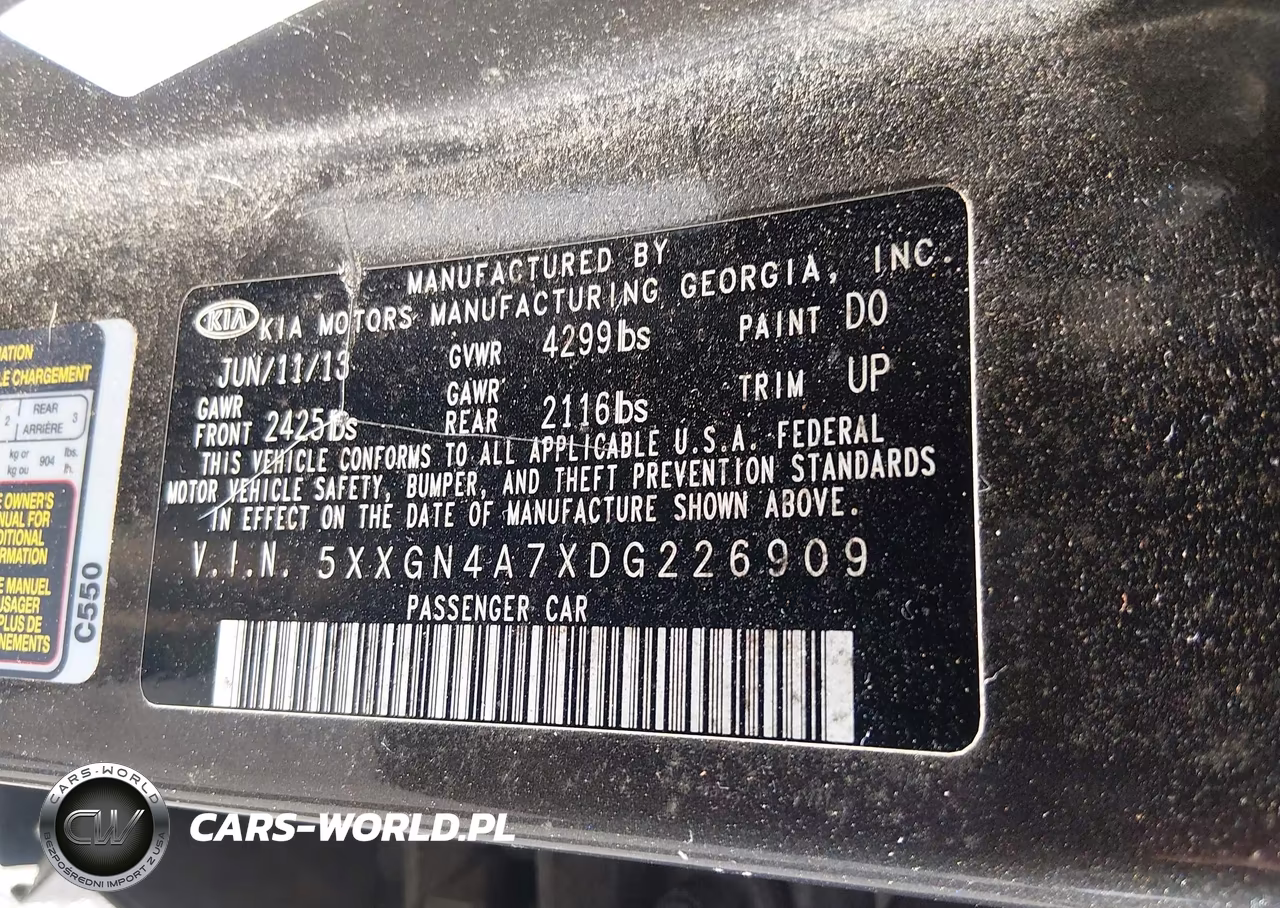 2013 Kia Optima Ex VIN:5XXGN4A7XDG226909 - 9