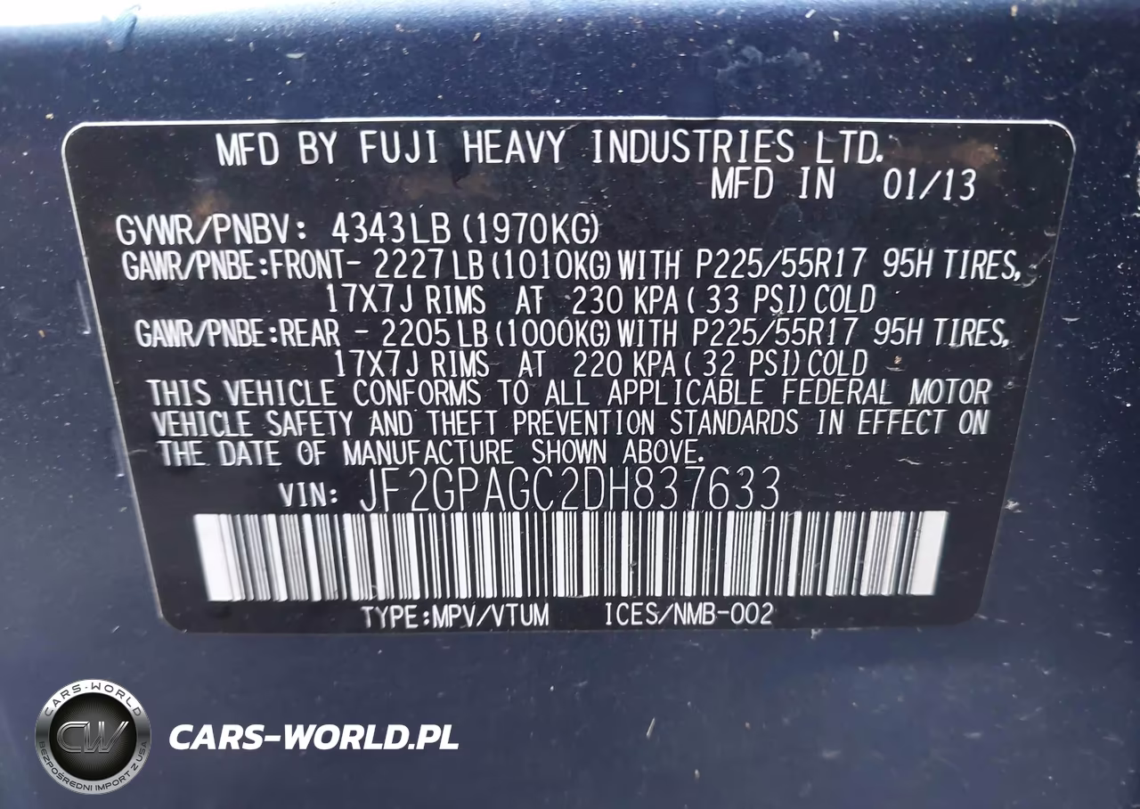 2013 Subaru Xv Crosstrek 2.0I Limited VIN:JF2GPAGC2DH837633 - 9