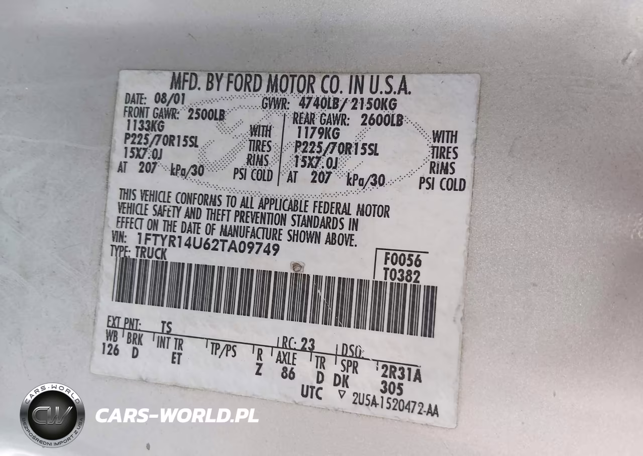 2002 Ford Ranger Edge-Tremor-Xl-Xlt VIN:1FTYR14U62TA09749 - 9