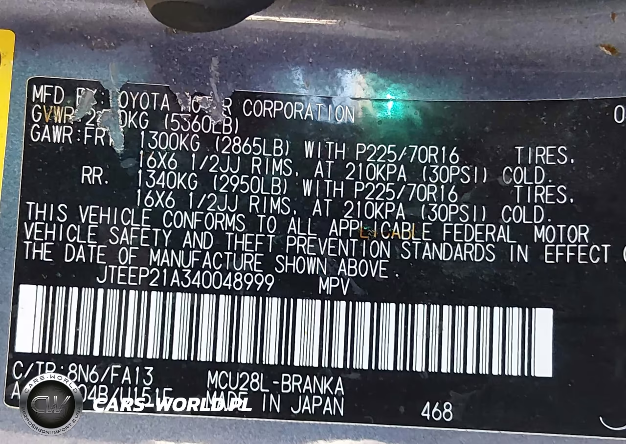 2004 Toyota Highlander V6 VIN:JTEEP21A340048999 - 9
