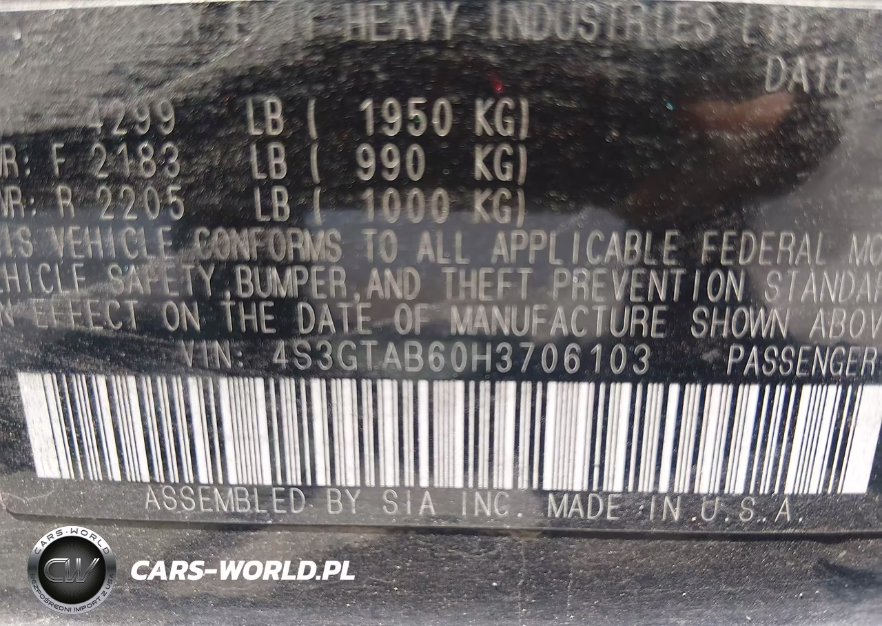 2017 Subaru Impreza 2.0I Premium VIN:4S3GTAB60H3706103 - 9