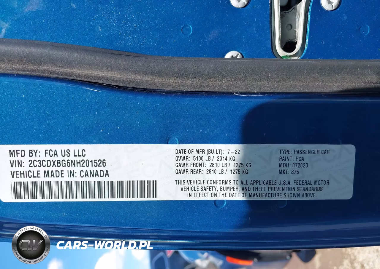 2022 Dodge Charger Sxt Rwd VIN:2C3CDXBG6NH201526 - 9