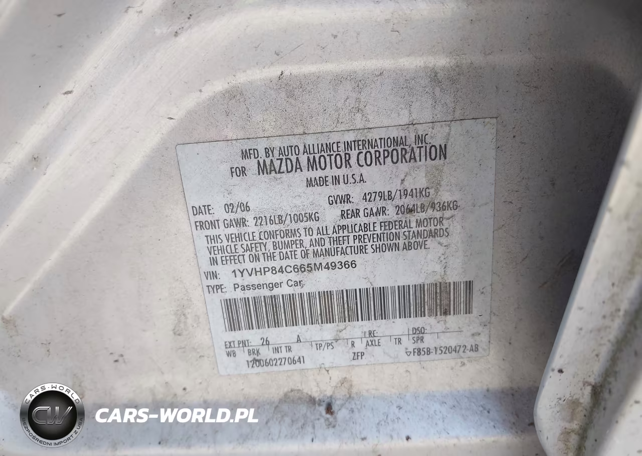 2006 Mazda Mazda6 Sport I VIN:1YVHP84C665M49366 - 9