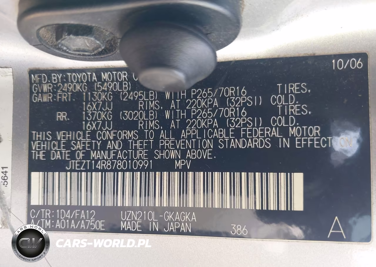 2007 Toyota 4Runner Sr5 VIN:JTEZT14R878010991 - 9